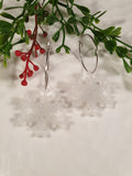 Handpoured Resin Christmas Snowflake Earrings