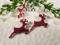 Handpoured Resin Christmas Reindeer Earrings