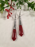 Handpoured Resin Christmas Glitter Dangle Earrings