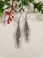 Handpoured Resin Christmas Glitter Dangle Earrings