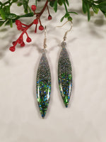 Handpoured Resin Christmas Glitter Dangle Earrings