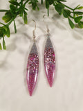 Handpoured Resin Christmas Glitter Dangle Earrings