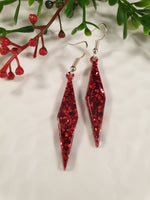 Handpoured Resin Christmas Glitter Dangle Earrings