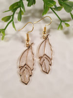 Handpoured Resin Feather Earrings