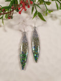 Handpoured Resin Christmas Glitter Dangle Earrings