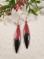 Handpoured Resin Christmas Glitter Dangle Earrings