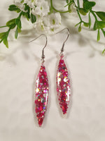 Handpoured Resin Christmas Glitter Dangle Earrings