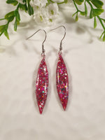 Handpoured Resin Christmas Glitter Dangle Earrings