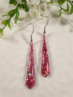 Handpoured Resin Christmas Glitter Dangle Earrings