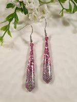 Handpoured Resin Christmas Glitter Dangle Earrings