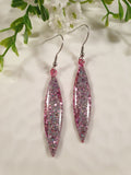 Handpoured Resin Christmas Glitter Dangle Earrings