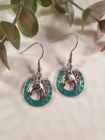 Handpoured Resin Horseshoe Earrings