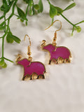 Handpoured Resin Elephant Earrings