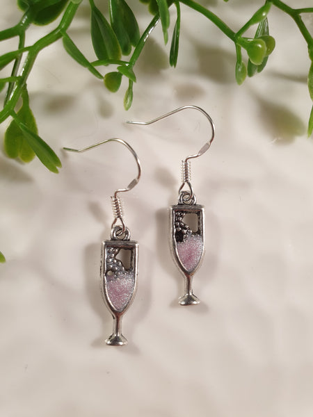 Handpoured Resin Champagne Earrings