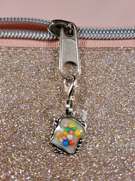 Handpoured Resin Fairy Bread Zipper Pulls