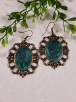 Handpoured Resin Oval Boho Earrings