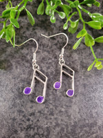 Handpoured Resin Music Note Earrings