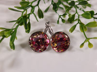 Handpoured Resin Round Glitter Drop Earrings