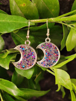 Handpoured Resin Moon Earrings