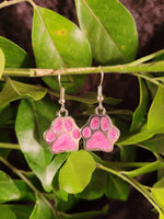 Handpoured Resin Large Paw Print Earrings