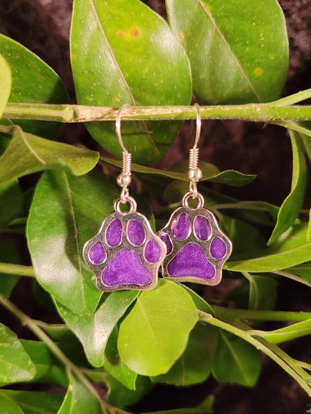 Handpoured Resin Large Paw Print Earrings