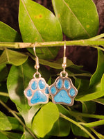 Handpoured Resin Large Paw Print Earrings