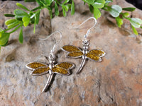 Handpoured Resin Dragonfly Earrings