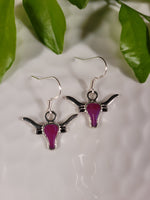 Handpoured Resin Longhorn Earrings