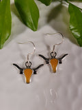 Handpoured Resin Longhorn Earrings