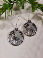 Handpoured Resin Howling Wolf Earrings