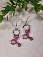 Handpoured Resin Stethoscope Earrings