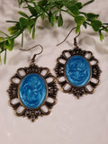 Handpoured Resin Oval Boho Earrings