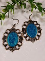 Handpoured Resin Oval Boho Earrings