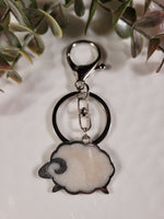 Handpoured Resin Wooly Sheep Keyrings