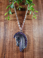 Handpoured Resin Horse Head Pendant Necklace