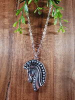 Handpoured Resin Horse Head Pendant Necklace