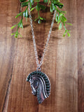 Handpoured Resin Horse Head Pendant Necklace