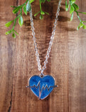 Handpoured Resin Heart Beat Pendant Necklace