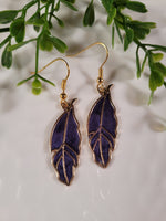 Handpoured Resin Feather Earrings