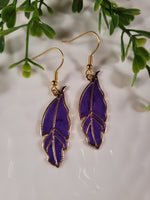 Handpoured Resin Feather Earrings