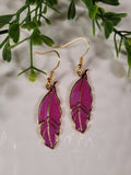 Handpoured Resin Feather Earrings