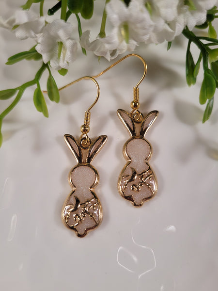 Handpoured Resin Moon & Stars Bunny Earrings