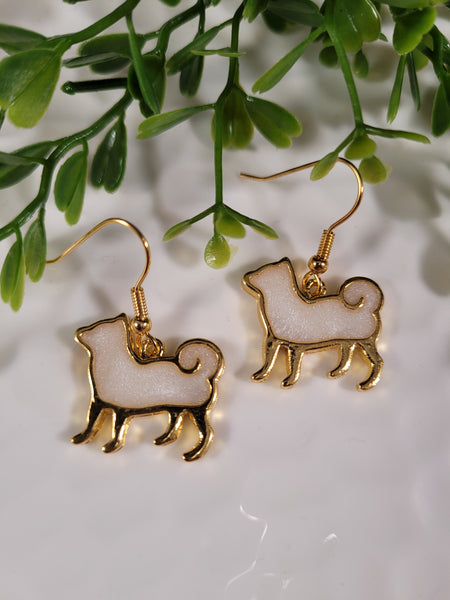 Handpoured Resin Dog Earrings