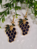 Handpoured Resin Grape Statement Earrings