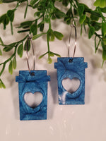 Handpoured Resin Heart Coffee Mug Statement Earrings