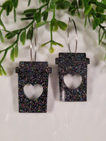 Handpoured Resin Heart Coffee Mug Statement Earrings