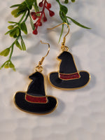 Handpoured Resin Halloween Witches Hat Earrings