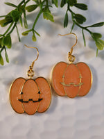 Handpoured Resin Jack 'O' Lantern Pumpkin Statement Earrings