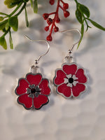 Handpoured Resin Poppy Earrings