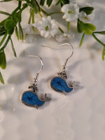 Handpoured Resin Whale Earrings